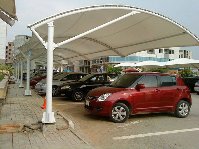 Curved Cantilever Driveway Shed